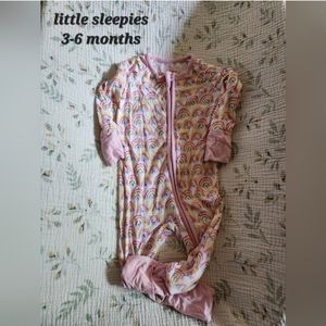 Little Sleepies 3-6 Month Long Sleeve Zipper Pajamas